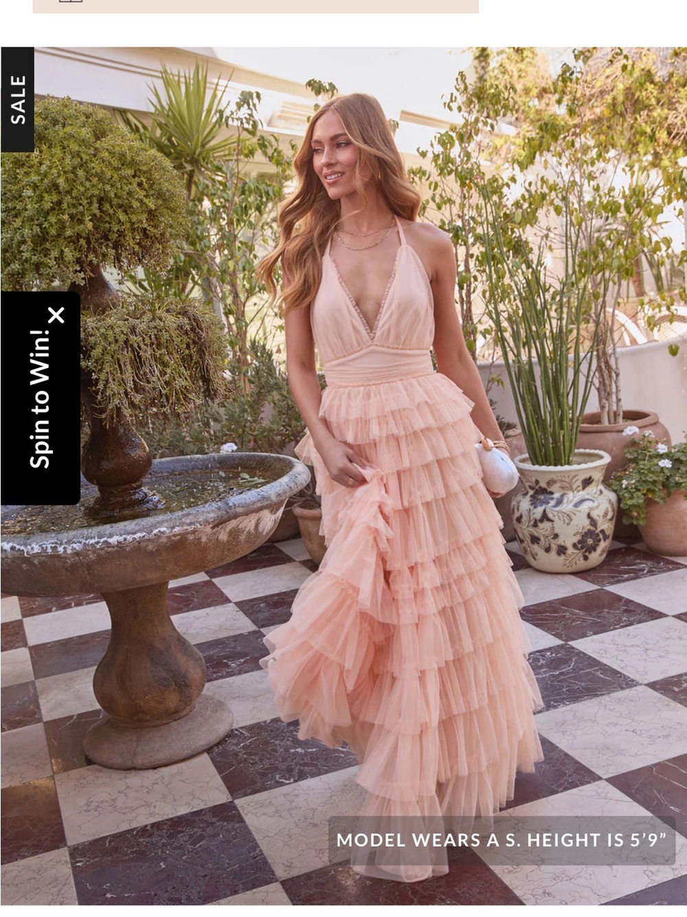 Vici Blush Pink Tiered Tulle Halter Maxi Dress